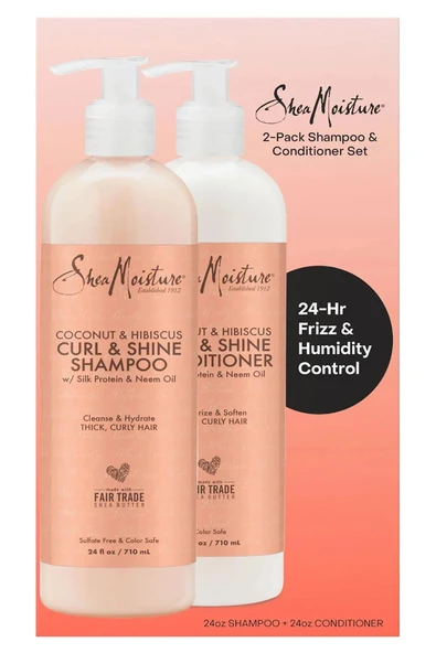Shea Moisture Coconut & Hibiscus Şampuan ve Saç Kremi Set 2x710ML - Resim 2
