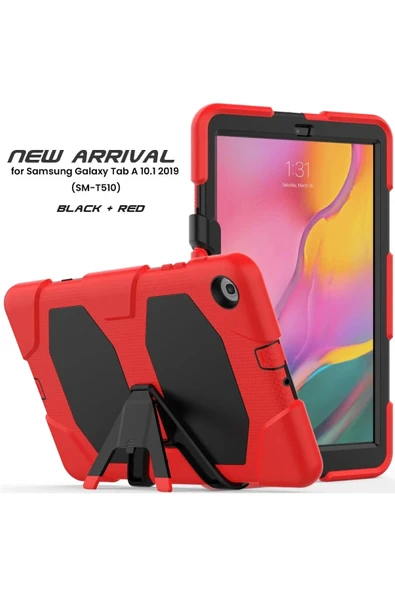 Litae Trend BFS  Samsung Galaxy T510 Tab A 10.1 Kılıf Griffin Tablet Kapak - Kırmızı - Resim 2
