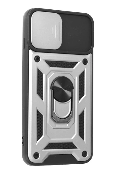 Litae Trend BFS  iPhone 7 Plus Kılıf Pars Lens Yüzüklü Silikon - Gümüş - Resim 2