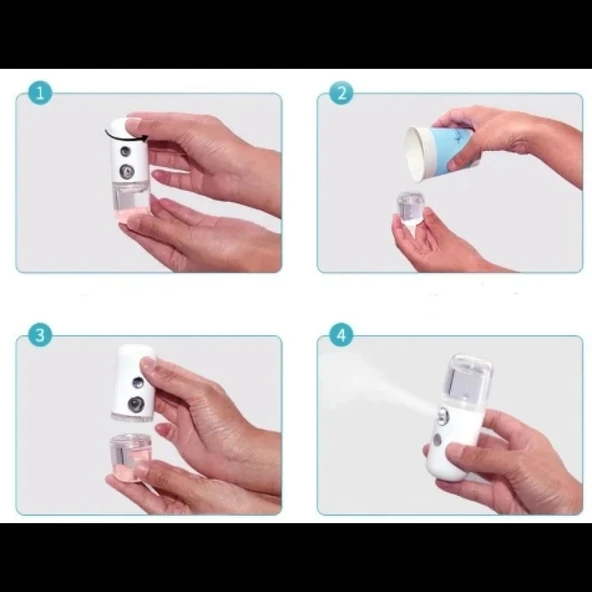 Şarjlı Mini Yüz Nemlendirici Dezenfektan Cihazı Mist Sprayer - 4