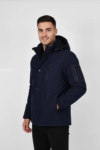 Erkek Kapüşonlu Spor Mont Regular Fit 3013 BGL-ST04908 - Resim 4