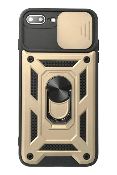 Litae Trend BFS  iPhone 7 Plus Kılıf Pars Lens Yüzüklü Silikon - Gold ürün görseli 1