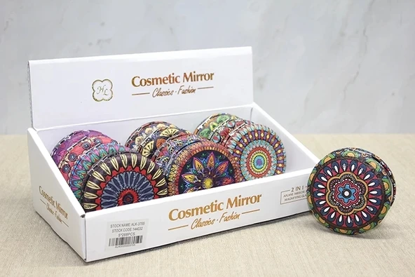 Taşlı Yuvarlak El Aynası Kalın Alk3755 ürün görseli 1