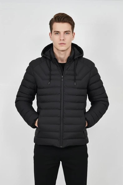 Erkek Kapüşonlu Spor Mont Regular Fit 3019 BGL-ST04897 - Resim 5