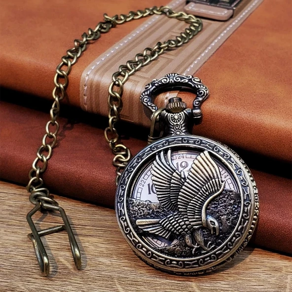 Kartal Tasarımlı Köstekli Saat ürün görseli