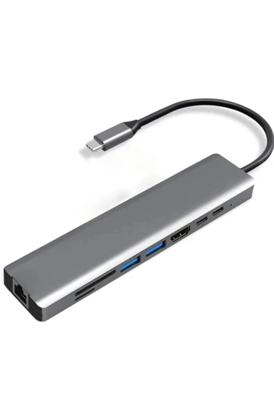 Type-c To Hdtv Multifunction Adapter 8 Port Kablo ürün görseli 1