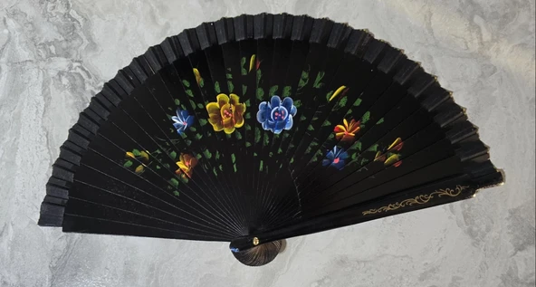 Bambu Çift Taraflı Siyah Yelpaze 12'li Paket ürün görseli 1