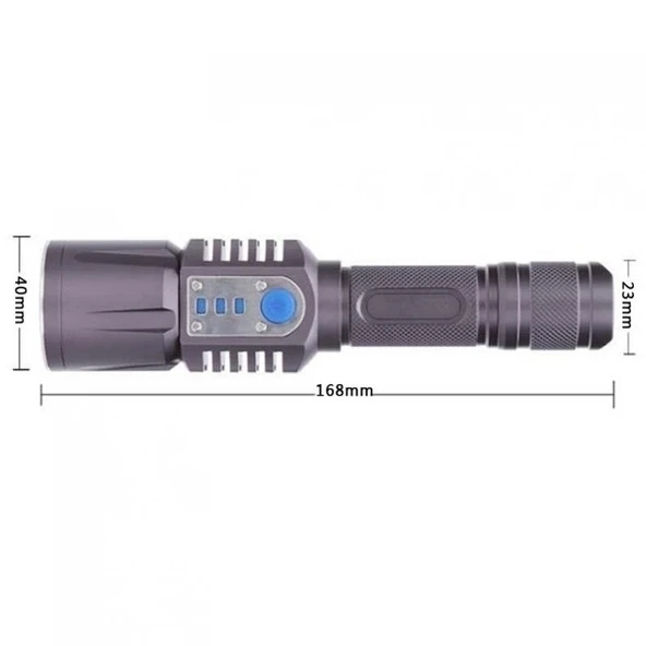 Baretta Brs18 Oto Şarjlı T6 Led 3000 Lümen El Feneri - Resim 2