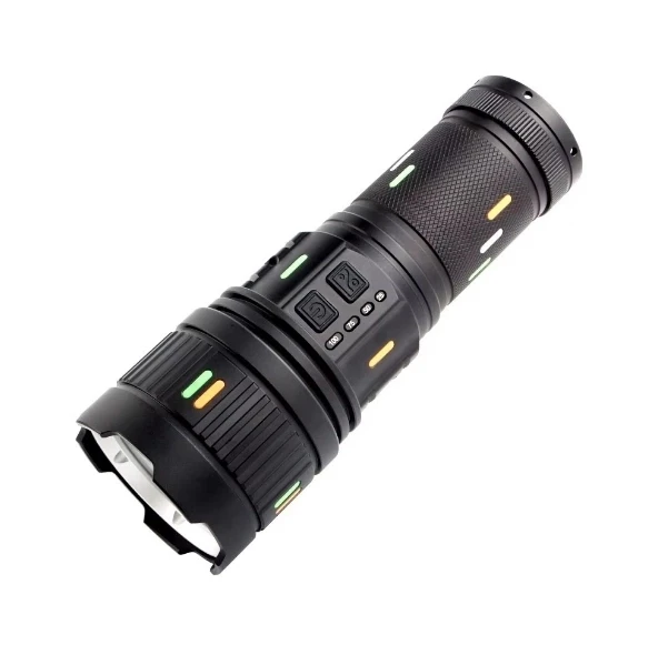 Pro F-3001 Alüminyum Tg Led Güç Göstergeli Type-c Şarjlı El Feneri 100 W - Resim 3