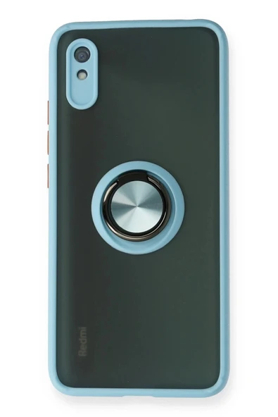 Litae Trend BFS  Xiaomi Redmi 9A Kılıf Montreal Yüzüklü Silikon Kapak - Buz Mavi