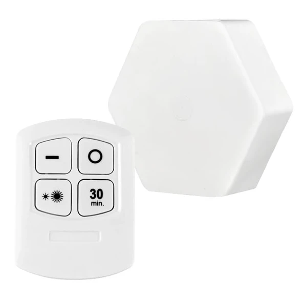 Powermaster MX-359 Tekli Altıgen Kumandalı Pilli Dokunmatik Tezgah Altı - Duvar Led Aydınlatma