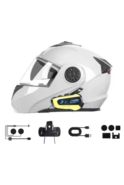 N3x Rgb Işıklı Intercom 3 Kişi Bağlantılı 1000mah Motosiklet Bluetooth Kulaklık Seti - Resim 5