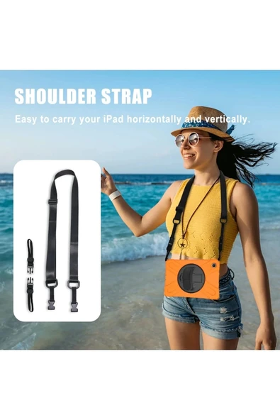 Litae Trend BFS  Samsung Galaxy T220 Tab A7 Lite 8.7 Kılıf Amazing Tablet Kapak - Turuncu - Resim 4