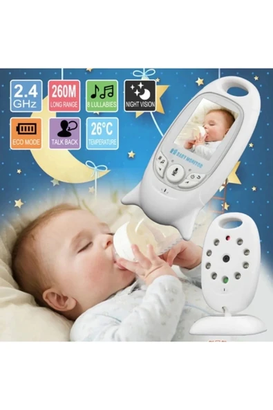Vb-601 Kameralı Bebek Monitörü Net Görüntü Gece Görüşlü - Resim 2