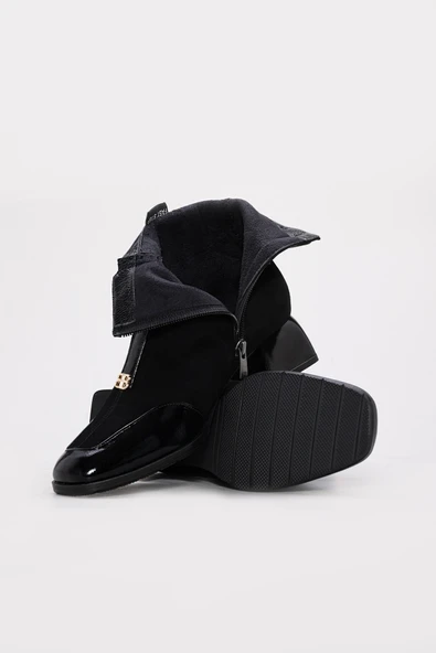 Hakiki Deri Kürklü  Kadın Klasik Bot 264KZA855 - Resim 3