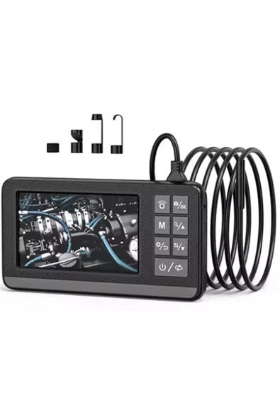 Ekranlı Çift Kameralı 5 Mt Sert Kablo Endoskop Kamera 8 Mm 4.3 Inc Hafıza Kart Destekli ürün görseli 1