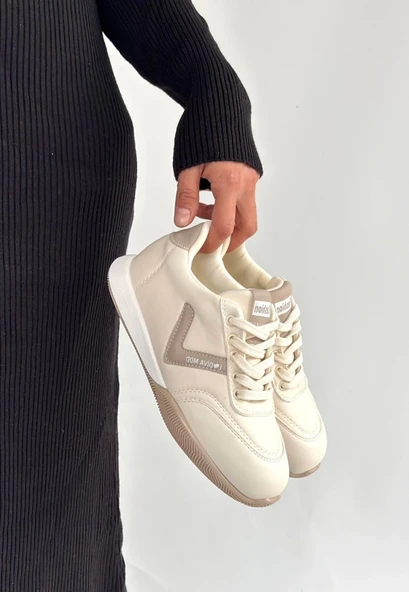 Jowen Bej Cilt Vizon Detaylı Bağcıklı Spor Ayakkabı - 3