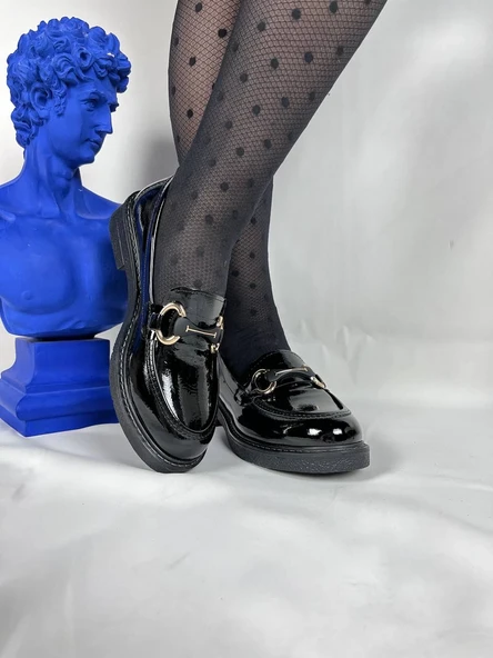 KB-801 Kömür Rugan Günlük Kadın Babet - 4