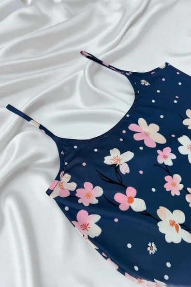 Çiçek Desenli Askılı - 3