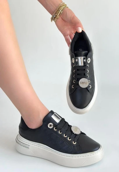 Jlar Siyah Cilt Bağcıklı Spor Ayakkabı - 2