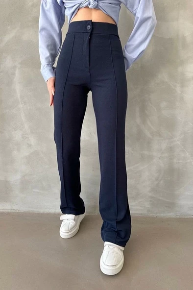 Önü cumalı ithal krep pantolon - 6