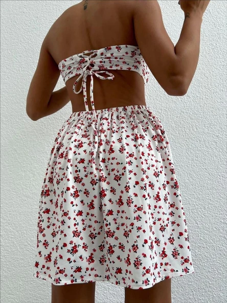 Straplez elbise baskılı - 3