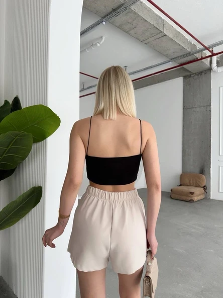 Tek yırtmajlı şort etek - 3