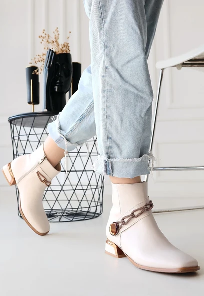 Roxani Bej Cilt Topuklu Bot - 2