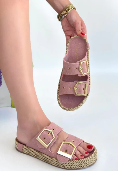 İces Pudra Nubuk Terlik - 2