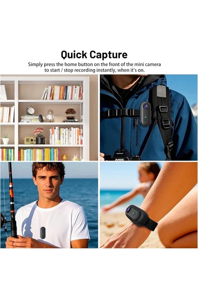 Mini Wıfı Aksiyon Kamerası 1080p Taşınabilir Vücut Kamerası Giyilebilir Video Kaydedici Ipx7 Su Geçirmez - Resim 4