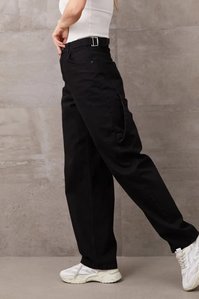 Kadın Bol Paça Kot Pantolon - 5