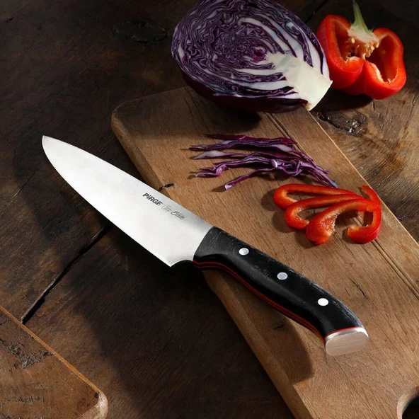 32160 Elite Şef Bıçağı 19 Cm - Perçinli Kahverengi Kompozit Sap - Resim 2