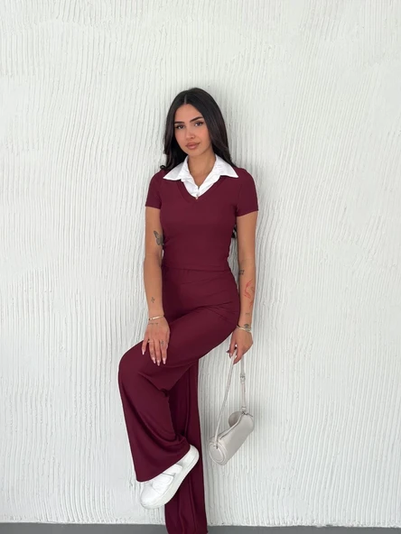 Ottoman kumaş beyaz gömlek yaka takım s4142 - 10