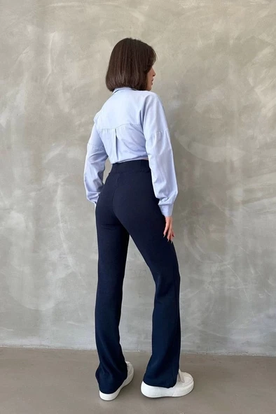 Önü cumalı ithal krep pantolon - 5