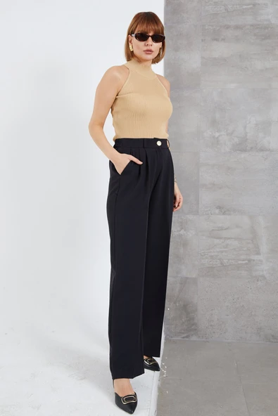 Kadın Beli Lastikli Pzzo Pantolon - 5