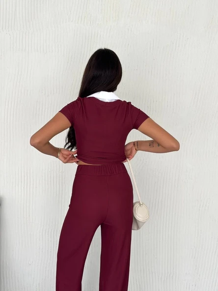 Ottoman kumaş beyaz gömlek yaka takım s4142 - 7