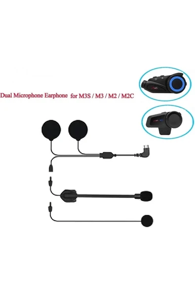 Mikrofonlu Motosiklet Kaskı Kulaklığı Tam/yarım Yüz Kaskları İçin 2’si 1 Arada Kulaklık Seti - 2