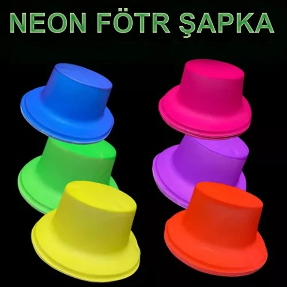 Neon Partisi Tcu Renk Plastik Fötr Şapka - 2