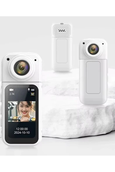 S70 Mıknatıslı Yaka Kamerası Hd Kalite, 30 Fps, Kolay Bağlantı, Boyun Askısı 2.7k Siyah - 3