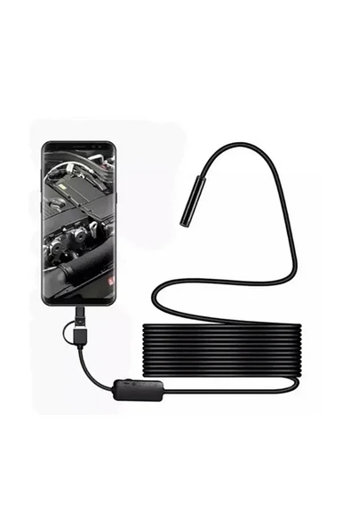 Vtn-02 Endoskop Yılan Video Kamera Led’li 2 Metre 7 Mm Sert Kablo Su Geçirmez ürün görseli 1