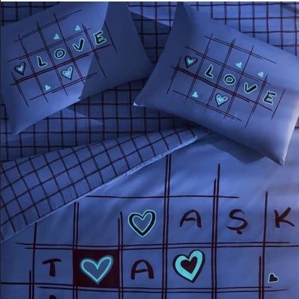 Glow Parlayan Çift Kişilik Nev Takımı Romenta Kırmızı - Resim 5