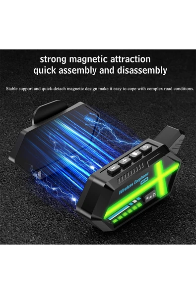 Bt26 Motosiklet Kask Kulaklık Bluetooth Rgb Işıklı 2 Eşleşme Özellikli 1000 Mah Intercom - Resim 4