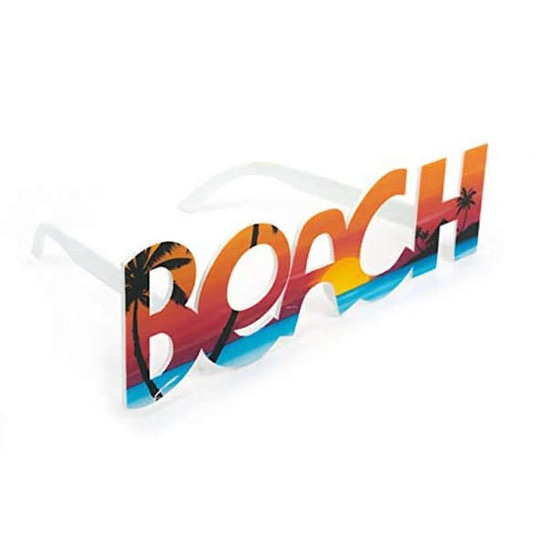 Beach Yazılı Parti Gözlüğü Yaza Merhaba Hawaii Show Gözlüğü 19x6 cm - 4
