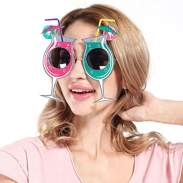 Kokteyl Temalı Hawaii Yaz Partisi Gözlüğü 15x16 cm - 2