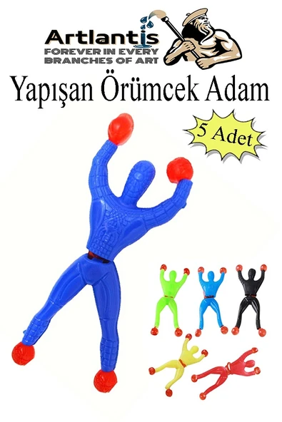 Yapışkanlı Örümcek Adam 5 Adet Cama Duvara Yapışan Örümcek Adam Akrobat Örümcek Adam Okul Hediyelik Karne Hediyesi ürün görseli