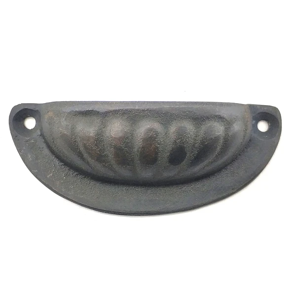 Antika Tarz Dekoratif Pirinç İstiridye Tas Mobilya Kulbu - 37x87 Mm, Oksit ürün görseli 1