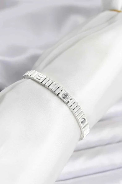 Gümüş Renk VIP Seri Kadın Bileklik - EBJ251101WBB8077 - Resim 2