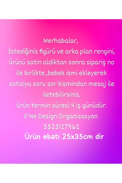 s'he design LEDLİ AHŞAP OBJELİ KAPI SÜSÜ / BEBEK İSMİNE ÖZEL HASTANE DOĞUM ODASI KAPI SÜSÜ - Resim 5