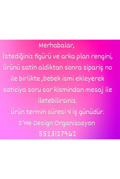 s'he design 30x40 BÜYÜK BOY LEDLİ AHŞAP OBJELİ KAPI SÜSÜ / BEBEK İSMİNE ÖZEL HASTANE DOĞUM ODASI KAPI SÜSÜ - 4
