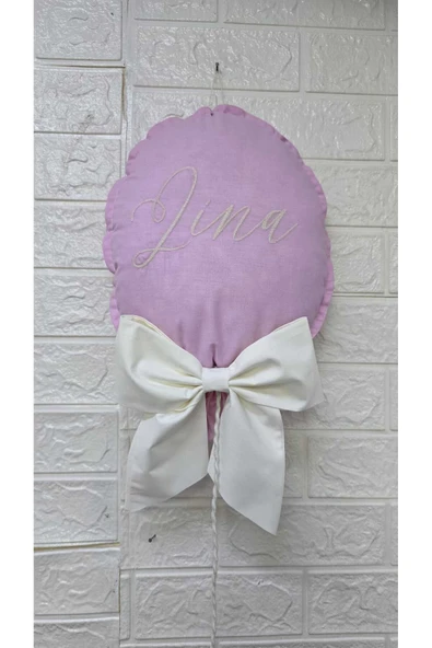 s'he design NAKIŞ İSİM İŞLEMELİ 25x35 BÜYÜK BOY BALON YASTIK - Resim 2